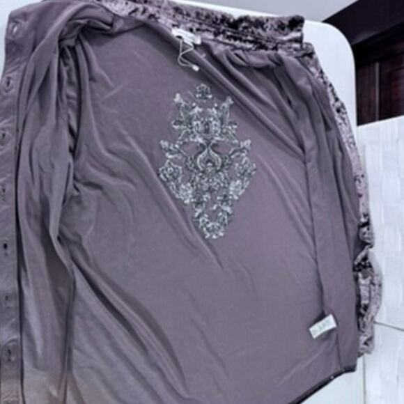 NWT!!"Simply Noelle"Brown Crushing It Velvet Blouse, Embroid.,SZ 12/14,Fairy - Picture 7 of 10